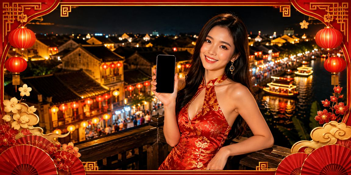 Sử dụng điện thoại đặt cược trực tuyến trong không gian lễ hội đèn lồng Hội An